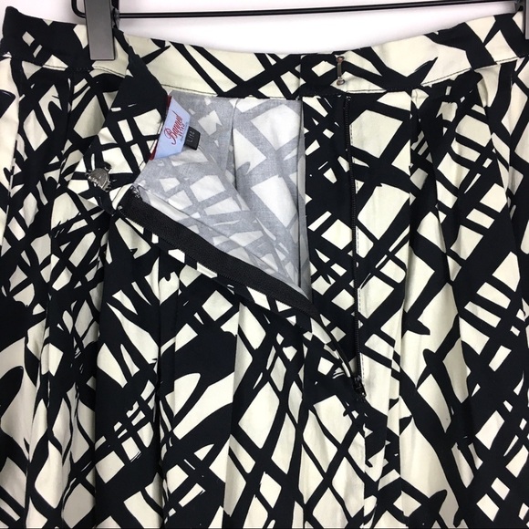 BANNED Retro Skirt Pleated Full Rockabilly 50s Abstract Mod Size 10 US 14 UK - Picture 6 of 11